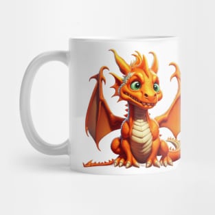 Adorable Orange Dragon Mug